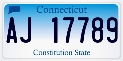 CT license plate AJ17789