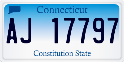 CT license plate AJ17797