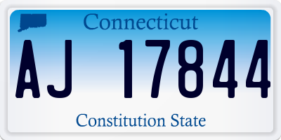 CT license plate AJ17844