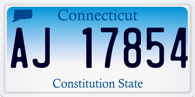 CT license plate AJ17854