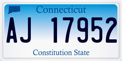 CT license plate AJ17952