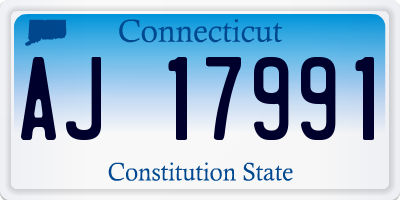 CT license plate AJ17991