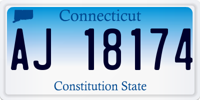 CT license plate AJ18174