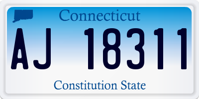 CT license plate AJ18311