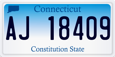 CT license plate AJ18409