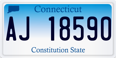 CT license plate AJ18590