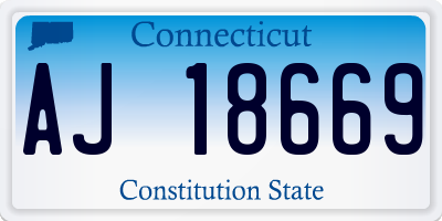 CT license plate AJ18669