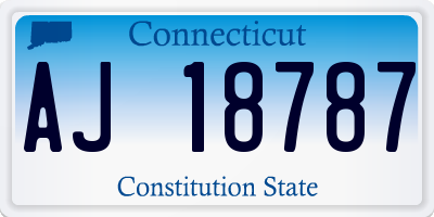CT license plate AJ18787