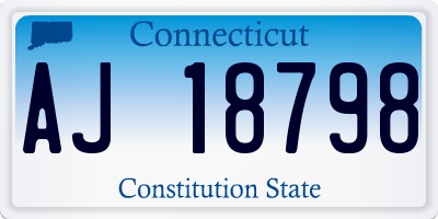 CT license plate AJ18798