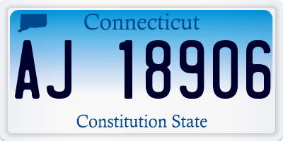 CT license plate AJ18906