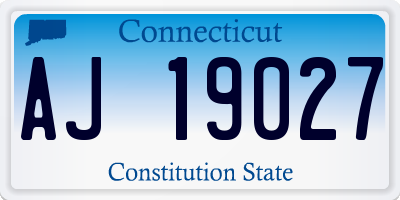 CT license plate AJ19027