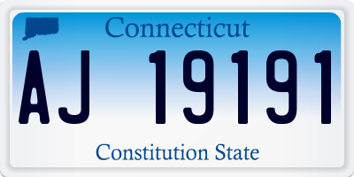 CT license plate AJ19191