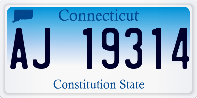 CT license plate AJ19314