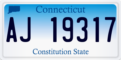 CT license plate AJ19317