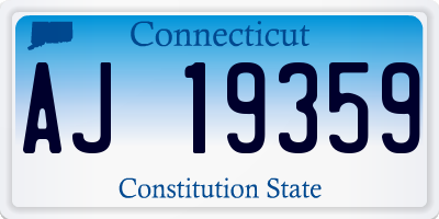 CT license plate AJ19359