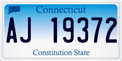 CT license plate AJ19372