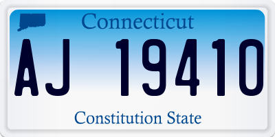 CT license plate AJ19410