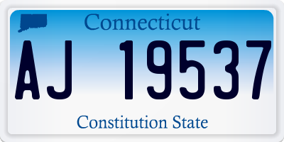 CT license plate AJ19537