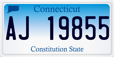 CT license plate AJ19855