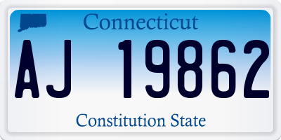 CT license plate AJ19862