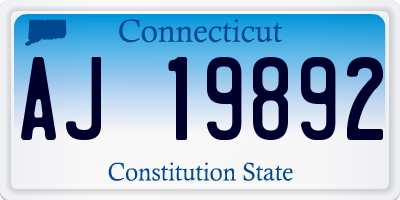 CT license plate AJ19892