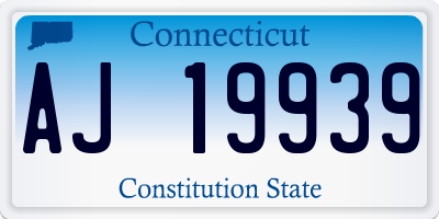 CT license plate AJ19939