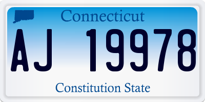 CT license plate AJ19978