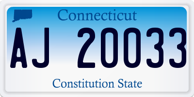 CT license plate AJ20033