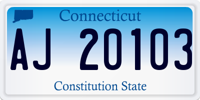 CT license plate AJ20103