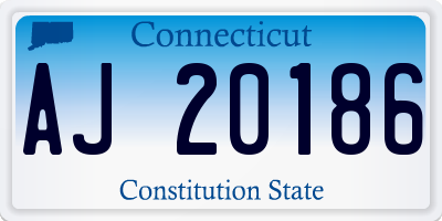 CT license plate AJ20186