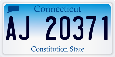 CT license plate AJ20371
