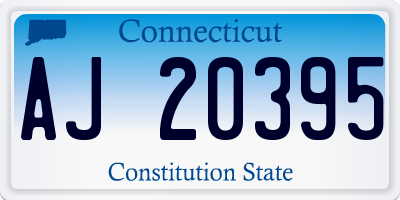 CT license plate AJ20395