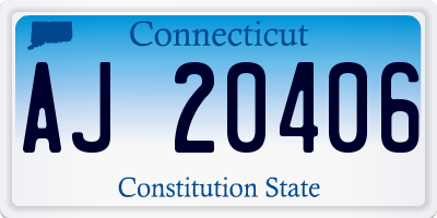 CT license plate AJ20406