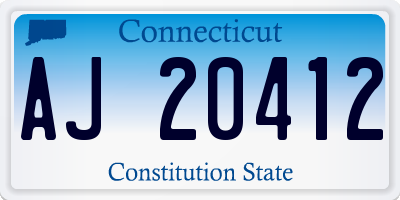 CT license plate AJ20412