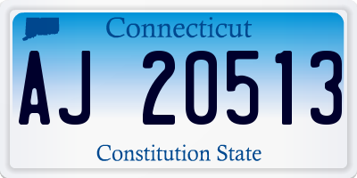 CT license plate AJ20513