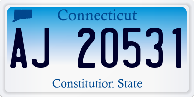 CT license plate AJ20531