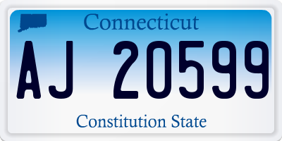 CT license plate AJ20599