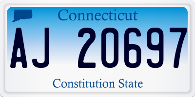 CT license plate AJ20697
