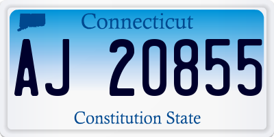 CT license plate AJ20855