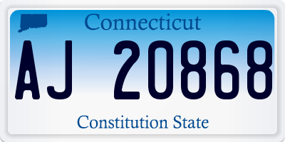 CT license plate AJ20868
