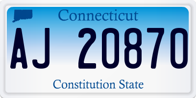 CT license plate AJ20870