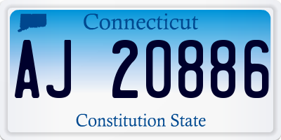 CT license plate AJ20886