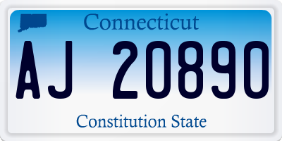 CT license plate AJ20890