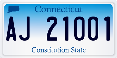 CT license plate AJ21001