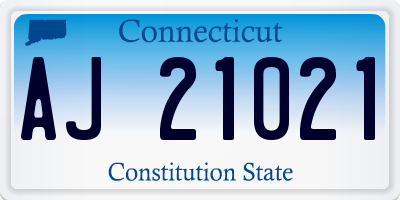 CT license plate AJ21021