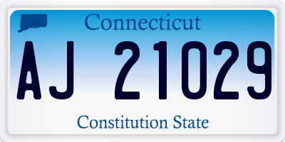 CT license plate AJ21029
