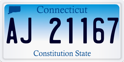 CT license plate AJ21167