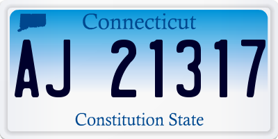 CT license plate AJ21317