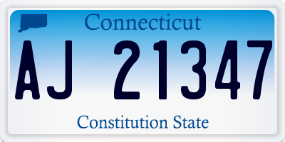 CT license plate AJ21347