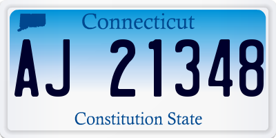 CT license plate AJ21348